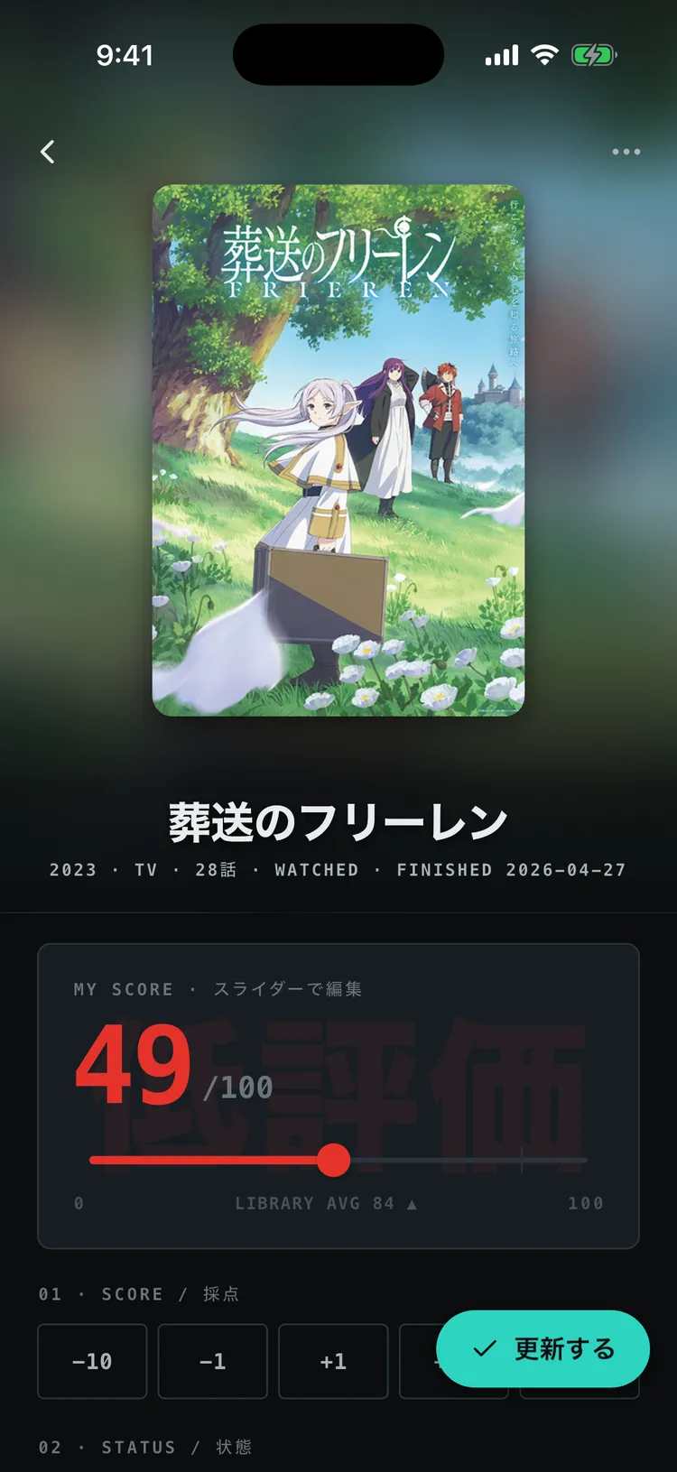 49 点・赤ティアの詳細画面